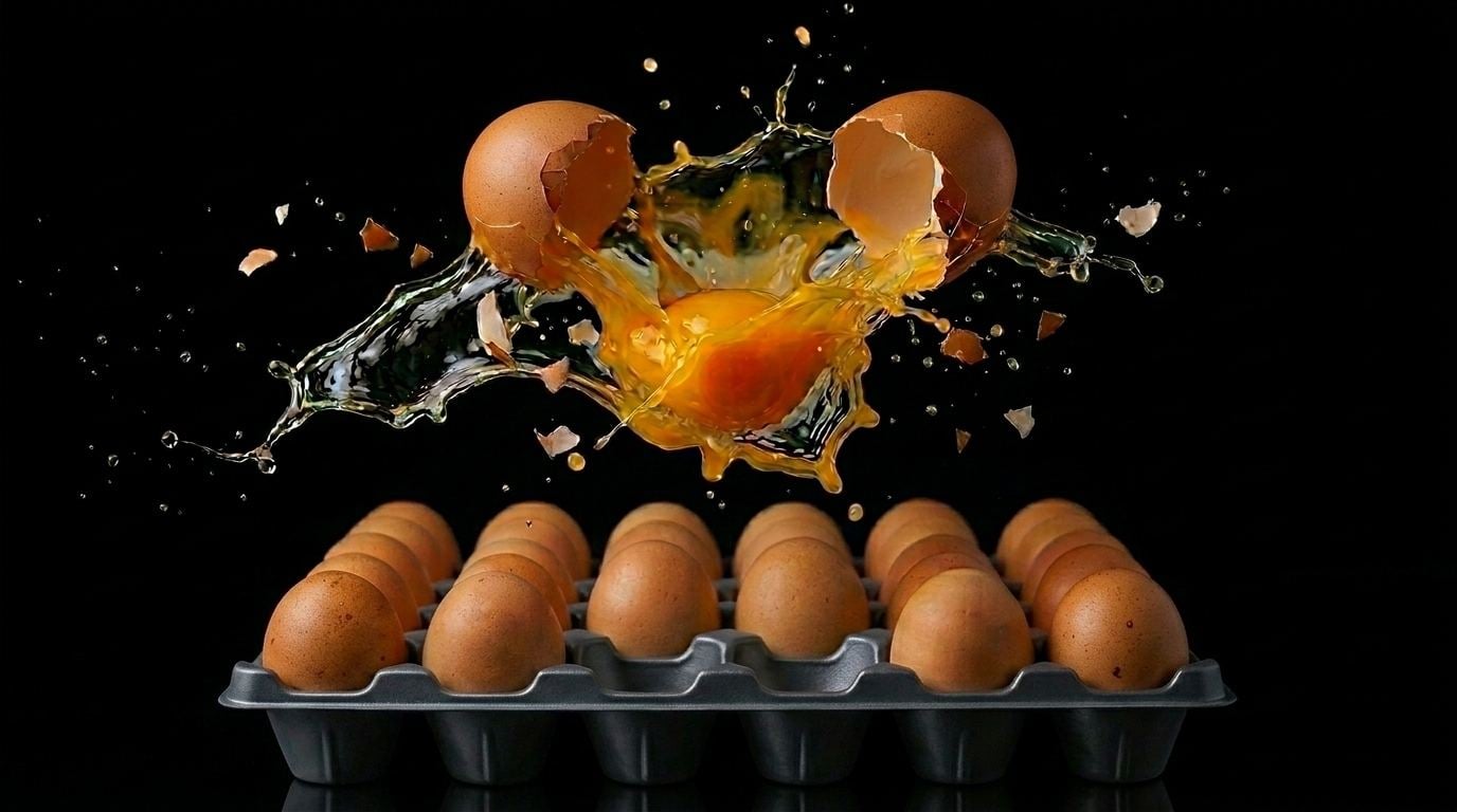 Freshly collected eggs on N&N Poultry Palace farm in Machakos, Kenya